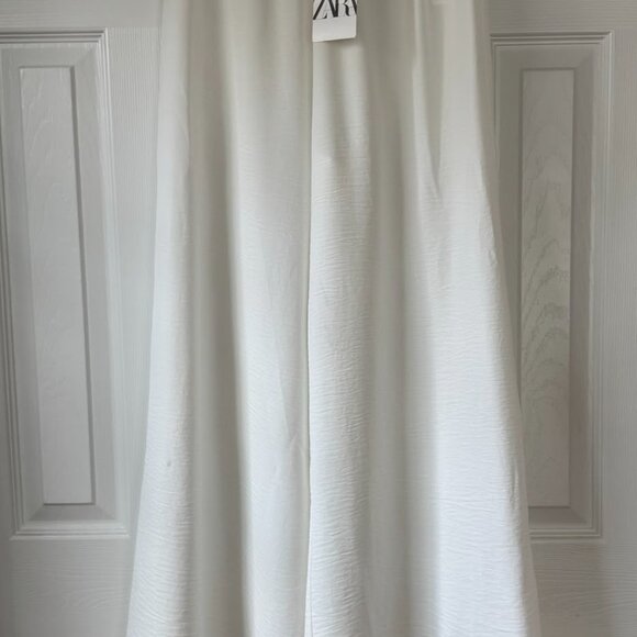 Zara Cream Elastic Waist Pants - Picture 2 of 6